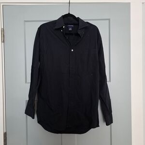 Vintage Structure Navy 100% Cotton Button Down Shirt Men’s Small Classic Y2K